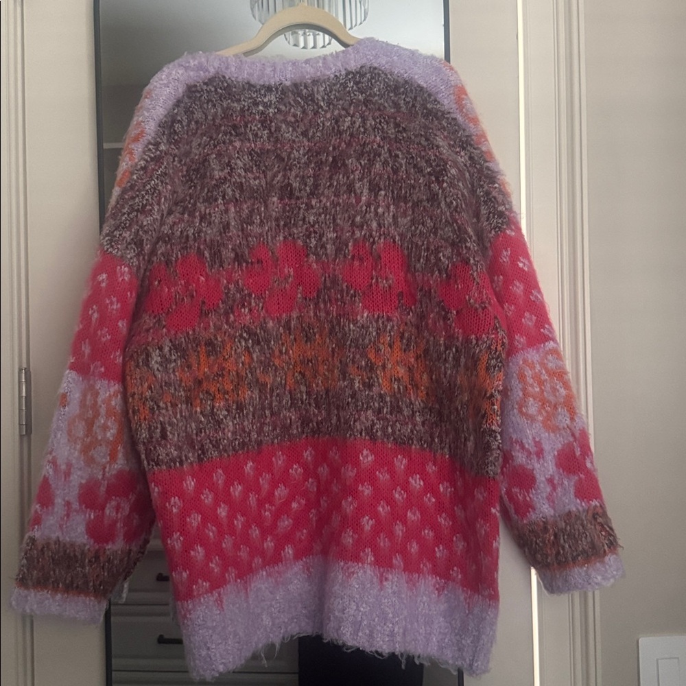 Altar'd State Lavender and Coral Floral Cardigan - Picture 3 of 3